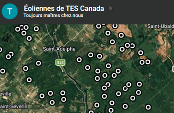 Emplacement des éoliennes