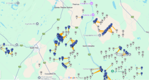 Distance entre les éoliennes et les récepteurs